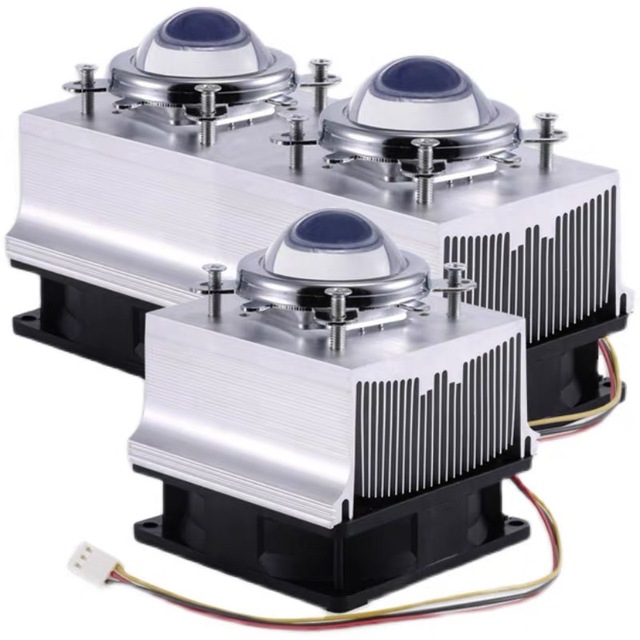 100W 200W High Power LED Heatsink Cooling with Fans 44mm Lens 60/90/120degree +Reflector Bracket