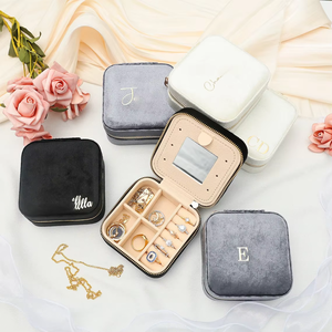 กล่องเก็บเครื่องประดับทรงสี่เหลี่ยมพิมพ์โลโก้ EQ แบบกำหนดเอง พร้อมซิปปิด กล่องพกพาสำหรับใส่แหวน ดีไซน์เรียบง่ายทันสมัย - Product Image 5