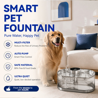 Fontaine à eau intelligente pour animaux de compagnie 3L avec capteur infrarouge caché, double débit, commande tactile, compteur d'eau et réservoir transparent pour chats