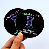 Autocollants logo découpés au laser 3D holographiques argentés colorés résistants aux UV pour extérieur, en vinyle imperméable, pour cadre photo personnalisé et artisanat de bougies