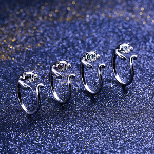 Anello Aperto a Forma di Gattino per Ragazze, Regolabile, Stile Street, Accessorio Gioiello per Outfit Quotidiani - Product Image 2