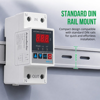 Protecteur de tension monophasé réglable KP2-V, électronique, AC220V, matériau PC, AVR SVC 1kVA 50/60Hz