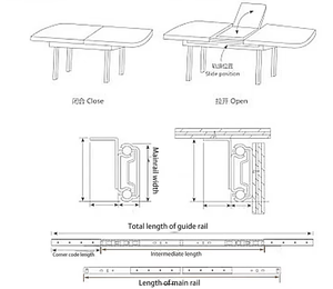 8045 45mm pista telescópica bidireccional Push-pull Ding-table Slide Rail Heavy Duty guía de doble tracción con tasa de carga 51-100kg - Product Image 4