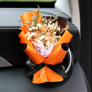 Bouquet di <span class=keywords><strong>Rose</strong></span> Stabilizzate Piccolo, Fatto <span class=keywords><strong>a</strong></span> Mano, Fiore Secco Eterno, Decorazione per Bocchetta dell'Aria Auto, Regalo Romantico per Fidanzata, Moglie, Casa - Product Image 4