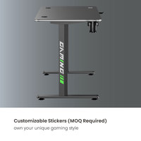 Bureau noir de PC de jeu d'éclairage de RVB GMD08-3 pour la table de jeu d'ordinateur Pro Gamer avec le casque sur le support de boisson de bureau