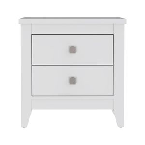 Amara Nightstand White Two <b>Drawer</b> Storage <b>Side</b> <b>Table</b> Bedroom Furniture - Product Image 2