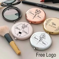 Hot Sale Modern Round Metal Foldable Double-Sided Portable High-Definition Exquisite Vanity Mirror Women Small Gift