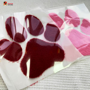 Nouveau design vente en gros de patte de chien DTF Fluffy Puff Flock Fourrure de transfert de chaleur grand Chenille découpé au laser fer sur patchs personnalisés pour les vêtements - Product Image 2