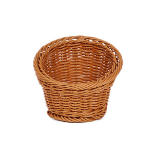 Cesta de plato cilíndrico tejido de ratán versátil hecha a mano para olla caliente aperitivos frutas y palomitas de maíz - Product Image 6