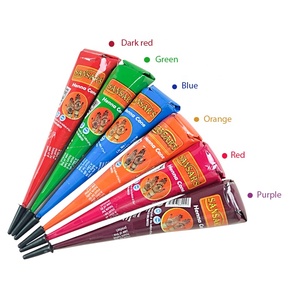 Cône de Henné Indien Semi-Permanent pour <span class=keywords><strong>Tatouage</strong></span> Corporel, Pâte de Henné Marron pour Bras et Peinture Corporelle Temporaire - Product Image 2