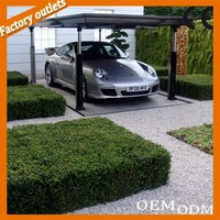 Palan de garage élévateur de parking à deux étages avec certification CE 4T manuel dégagement latéral quatre voitures d'ascenseur
