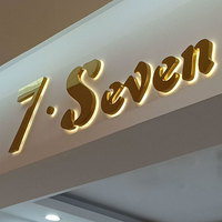 Enseigne commerciale en acier inoxydable avec lettres en relief 3D, logo, panneau d'affichage pour bureau, intérieur/extérieur, rétroéclairé, personnalisable, montage mural, publicité