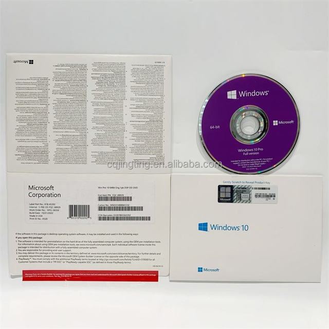 Windows 10 Pro OEM Dvd Full Package 100% Online Activate Windows 10 DVD 6 Month Warranty Air Ship Fast