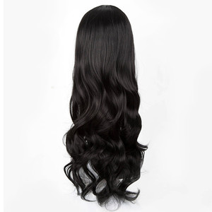 Peluca de <span class=keywords><strong>Cabello</strong></span> Largo y Rizado Natural de 70 cm para Mujeres Europeas y Americanas, con Raya al Medio, <span class=keywords><strong>Ondulado</strong></span>, Color Marrón, para Toda la Cabeza - Product Image 3