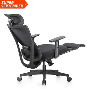 Kursi kantor ergonomis eksekutif dapat diatur, bekerja, gratis pengiriman, kain jala nyaman, kursi kantor dengan sandaran kaki