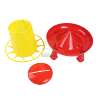 Mangeoire à poulet en plastique PP GREAT FARM, bac à nourriture pour volailles rond de 36 cm avec poignée de suspension et grille