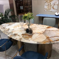 Tables de thé en marbre en forme spéciale, de luxe, de taille unique, bureau, table de jardin en marbre