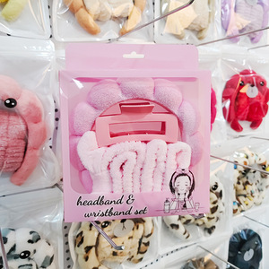 Yıkama yüz temizleme süngeri bulut saç bandı güzellik makyaj kravat Spa kafa bandı saç bandı saç tokası hediye kutusu bileklik seti - Product Image 4