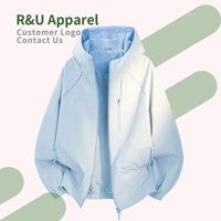 Jaket Windbreaker Ukuran Besar Khusus Wanita Pria untuk Berburu Mendaki Gunung, Bernapas, dengan Ritsleting dan Kancing, Polos, Bahan Polyester/Nilon