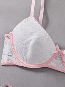 Nuevo conjunto de lencería Sexy de 2 piezas, ropa interior erótica transparente con bordado exquisito de encaje de ganchillo elegante para mujer, bragas - Product Image 6