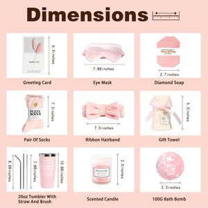Luxury <strong>Pink</strong> Spa <strong>Gift</strong> Set for Mother's Day Self Care Kit with Tumbler Scented Candle &amp; Bath Bomb Perfect <strong>Gift</strong> for Mom - Product Image 2
