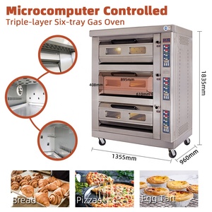 Four à pizza commercial à 3 niveaux et 6 plateaux, four à gaz multifuel, four de boulangerie, prix de vente - Product Image 4