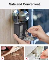 Boîte de verrouillage à clés, boîte de rangement à clés à combinaison à 4 chiffres, boîte de verrouillage de sécurité murale portable avec code pour la maison, clés de rechange