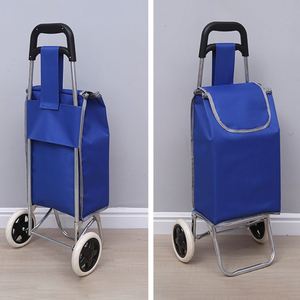 Custom Portable Folding Shopping Trolley with Detachable Oxford Cloth Bag 2-Wheel Portable Grocery <b>Cart</b> for Supermarkets - Product Image 4