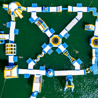 Piscine gonflable géante mobile pour jeux d'eau, équipement d'amusement, matériau PVC, protection UV, ignifuge, capacité 500 kg
