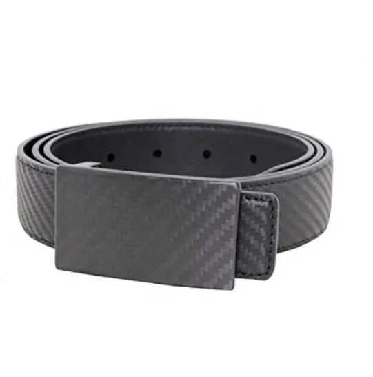 Carbon Fiber Belt Leather Men's Casual Metal Buckle Belt Luxury Business Black Genuine Leather Carbon Fiber Belt for Men