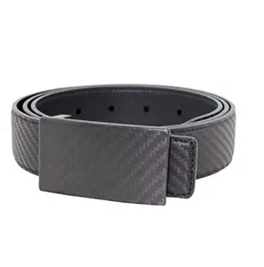 Carbon Fiber Belt Leather Men's Casual Metal Buckle Belt Luxury Business Black Genuine Leather Carbon Fiber Belt for Men