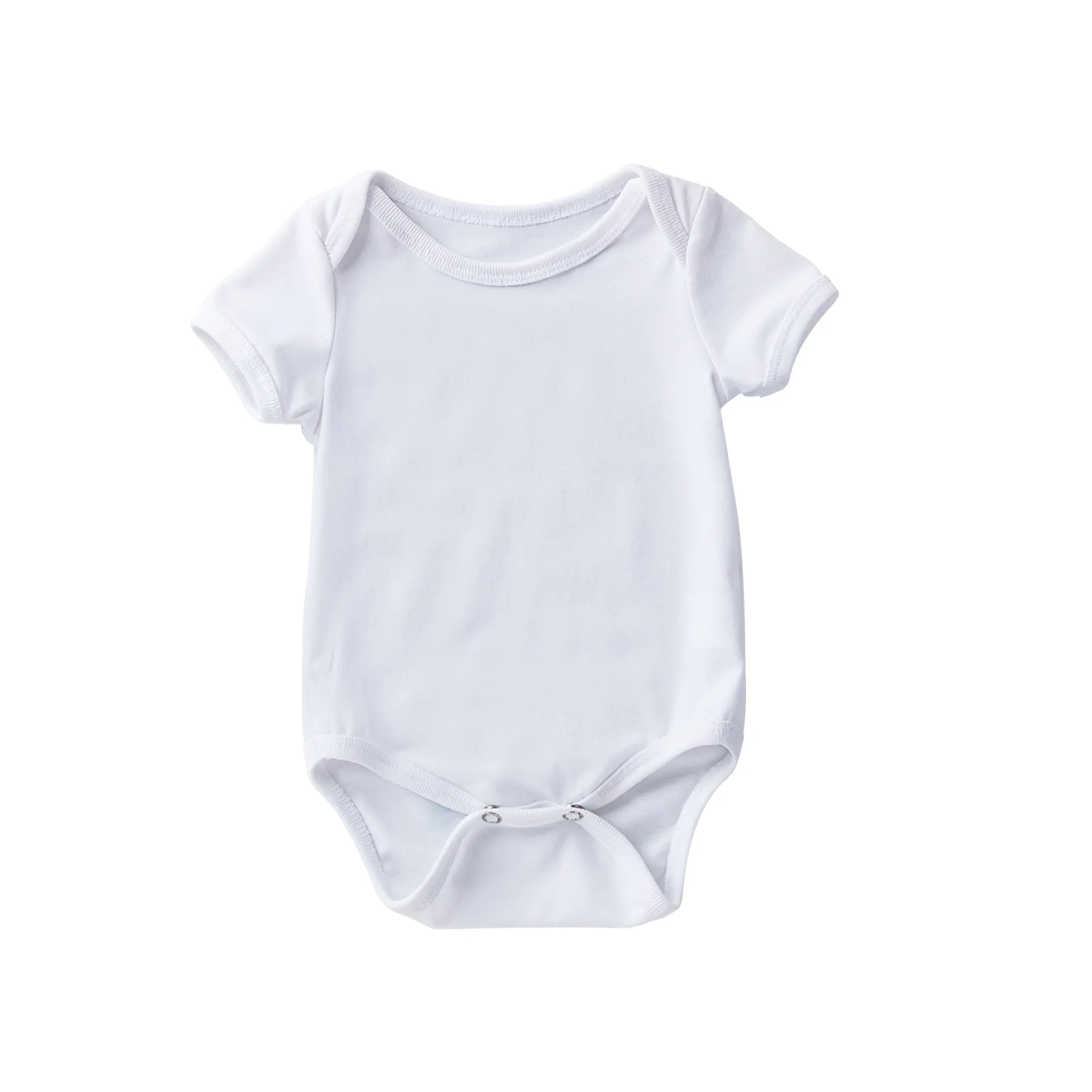 Wholesale Babany bebe Unisex Baby Bodysuit Boys & Girls Pure White Blank Rompers 100% Cotton Solid Color Short Sleeve