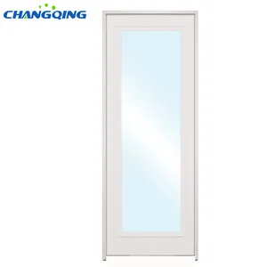 Design Wood Doors Interior White Primed French Wood Door With Glass