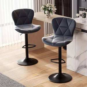 Tabouret de bar pivotant en cuir moderne, best-seller, chaise de bar haute qualité pour cuisine et bar - Product Image 2