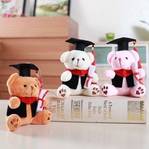 12CM Cartoon <b>Teddy</b> Bear Plush Toys School Graduation Gift Girl Bag Pendant Keychains Doctor Bear PP Cotton Filling Graduation - Product Image 3