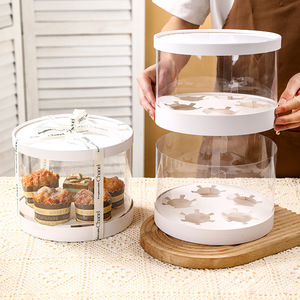 Caja Redonda Transparente de Doble Capa para Pasteles, Ideal para Regalos de Cumpleaños y San Valentín, Caja de Embalaje para Pasteles y Postres - Product Image 3