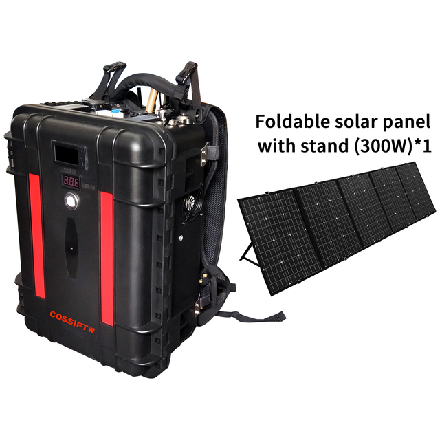 Large Capacity 2000W Solar Panel Backpack Pure Sine Wave Mobile Power Supply for Outdoor Travel Camping Emergency Use Portable