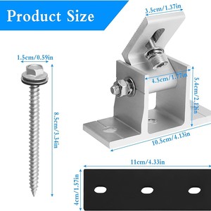 Support de montage solaire en alliage d'aluminium anodisé pour toit métallique, support de panneau solaire, 2 ensembles - Product Image 4