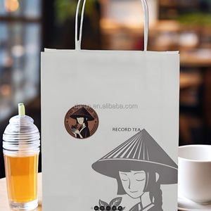 Bolsa de Papel Kraft Biodegradable y Ecológica para Botellas de Vino y Té, Bolsa Elegante Personalizada para Jugo Verde, para 4 Vasos - Product Image 5