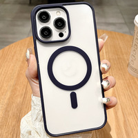 Coque de téléphone transparente mate magnétique à chargement sans fil en acrylique TPU PC pour iPhone 17 16 15 14 13 12