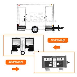 <span class=keywords><strong>Remorque</strong></span> Sanitaire Portable de Luxe en Acier à 2 Pièces Personnalisée pour <span class=keywords><strong>Location</strong></span> – Toilettes Publiques Mobiles Urbaines - Product Image 3