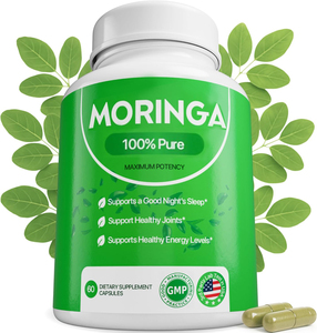 Kapsul Moringa terbaik-bubuk Moringa murni, energi, kulit, makanan super kesehatan imun & usus, suplemen makanan super hijau alami - Product Image 1