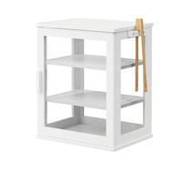 Boîte à pain en bambou de style farmhouse avec porte en acrylique transparent, étagères réglables, grande capacité, idéale pour le stockage du pain.