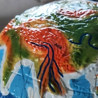 Modèle de globe terrestre éducatif Tectonico, globe terrestre en plastique avec structure interne, matériau PVC, certifié ISO9001