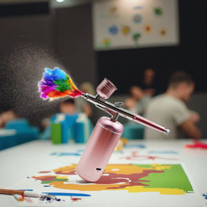 Machine à airbrush portable pour la beauté, kit de pistolet à airbrush sans fil avec compresseur d'air, airbrush rechargeable à main pour le <span class=keywords><strong>maquillage</strong></span> - Product Image 4