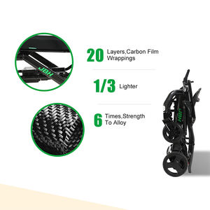 Silla de ruedas de bajo peso para discapacitados, pequeña silla plegable eléctrica, accesorios para Discapacitados de fisioterapia de peso ligero Ce negro - Product Image 2