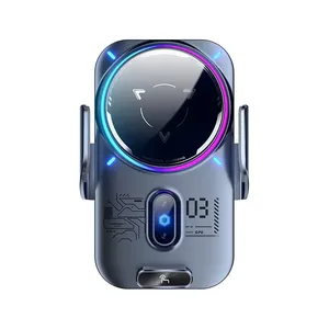 Support magnétique pour téléphone de <span class=keywords><strong>voiture</strong></span> 2-en-1 avec refroidissement semi-conducteur, <span class=keywords><strong>chargeur</strong></span> sans fil 25W à <span class=keywords><strong>induction</strong></span> automatique, lumière RGB, accessoire universel pour <span class=keywords><strong>voiture</strong></span> - Product Image 6