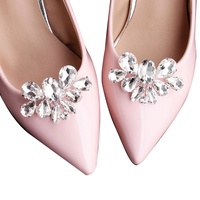 Nouveaux accessoires de chaussures de mariée européens et américains détachables, à faire soi-même, pour sabots, talons hauts, avec boucles florales en strass personnalisables