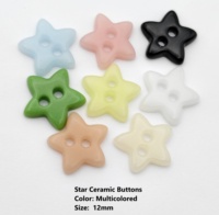 Pengiriman Cepat Grosir Kancing Bintang 12mm 4 Lubang Kancing Bintang Lima Sudut Dua Lubang Kancing Keramik Kecil untuk Cardigan Sweater