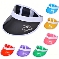 Casquette de soleil en PVC imperméable, personnalisable avec logo imprimé, à large bord réglable, anti-UV, portable, pour l'été, la plage, les sports de plein air